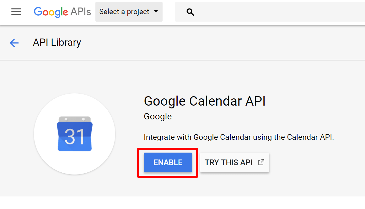 Google calendar api tutorial