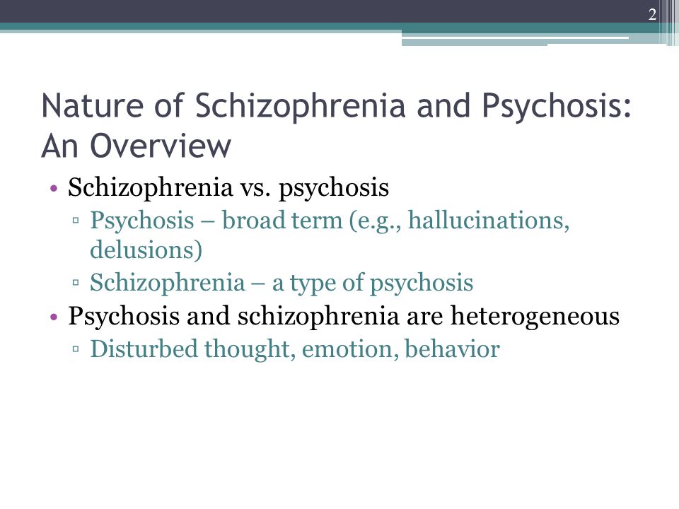 Depression psychosis vs schizophrenia